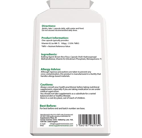 Vitamin K2 MK7 Capsules for Bone Support