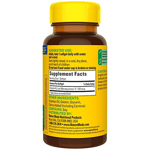 Nature Made Vitamin K2 Softgels for Bones