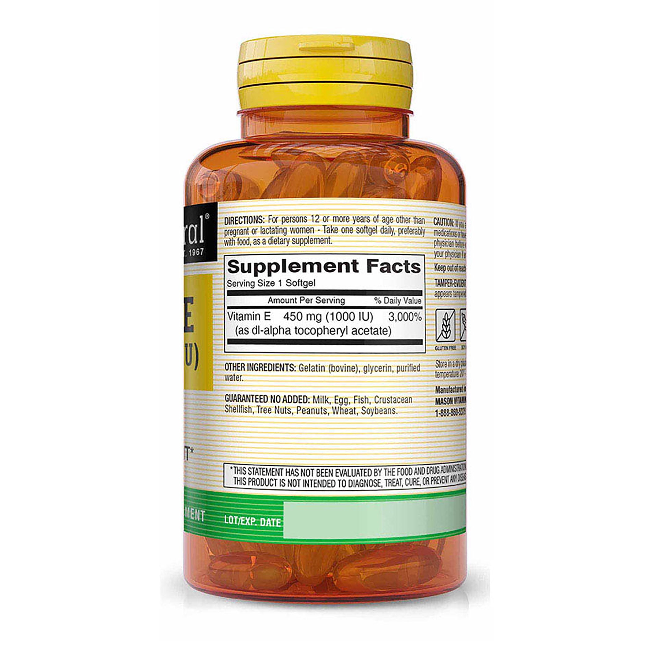 Mason Natural Vitamin E 450 mg - Antioxidant Support
