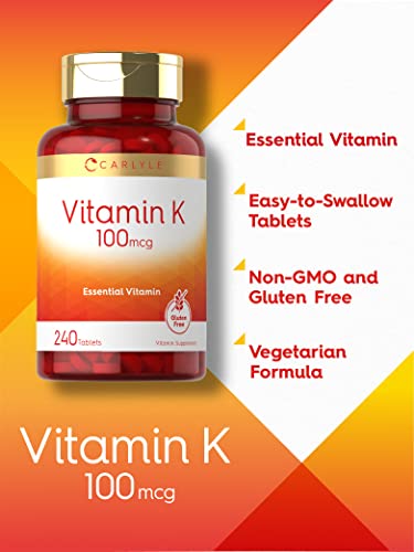 Carlyle Vegetarian Vitamin K 100 mcg, 240 Tablets