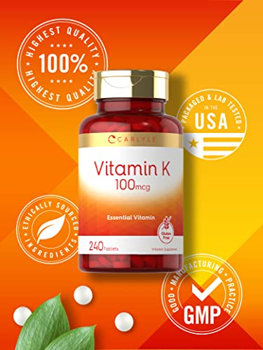 Carlyle Vegetarian Vitamin K 100 mcg, 240 Tablets