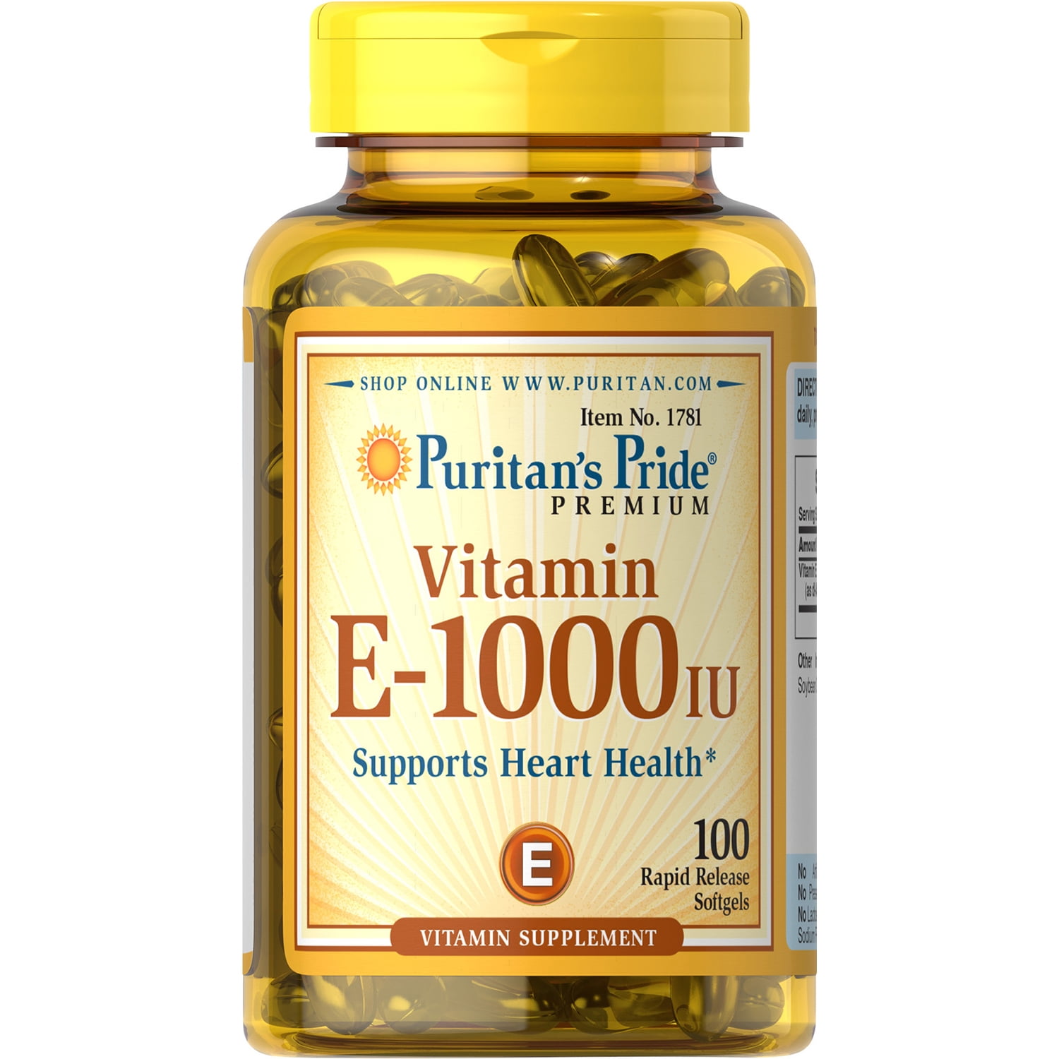 Vitamin E 1000 IU Mixed Tocopherols Softgels