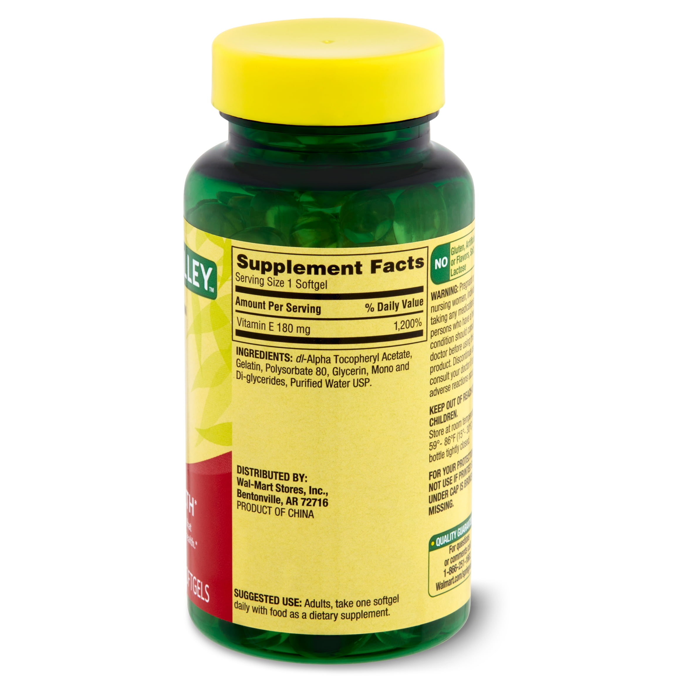 Spring Valley Water Dispersible Vitamin E, 100 Count