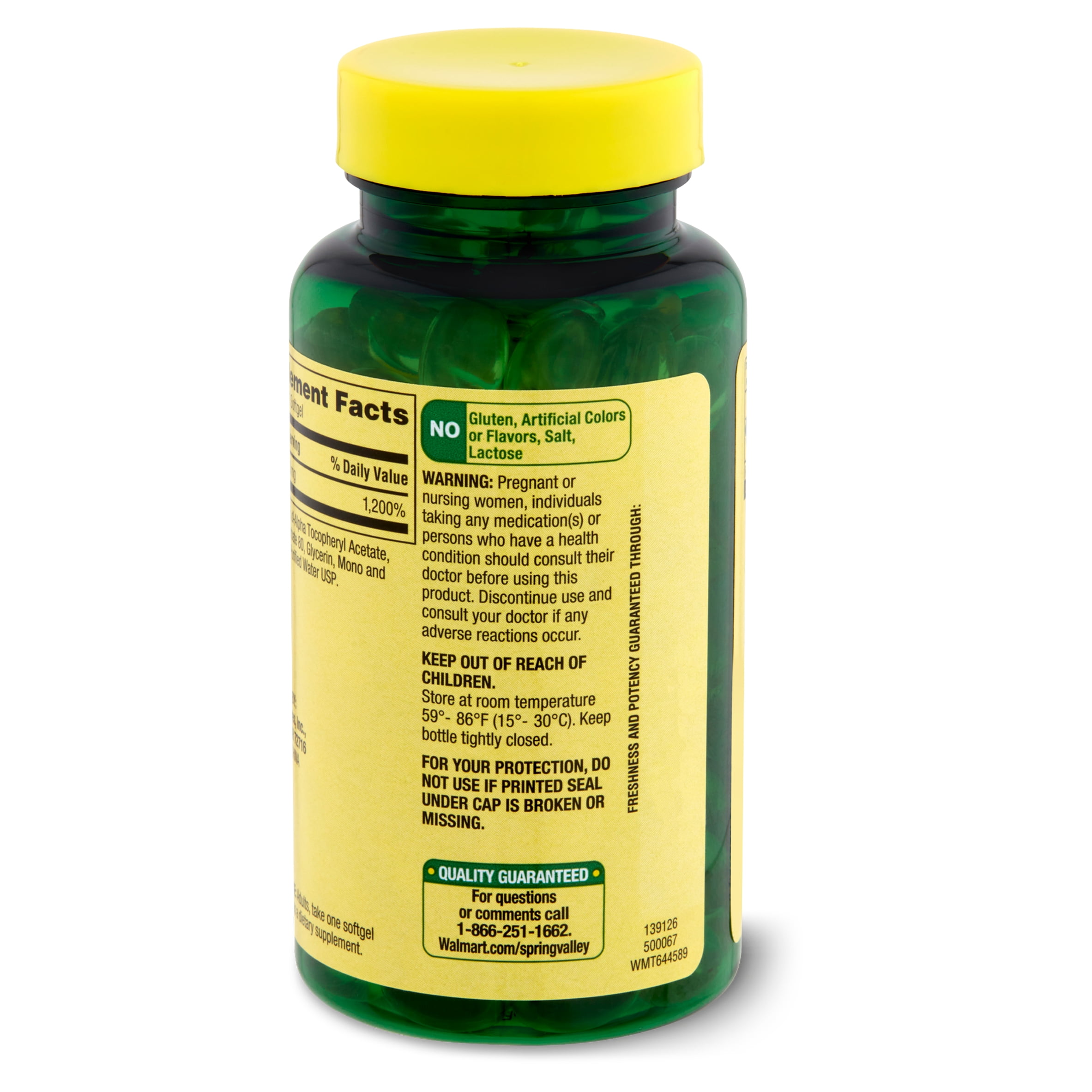 Spring Valley Water Dispersible Vitamin E, 100 Count