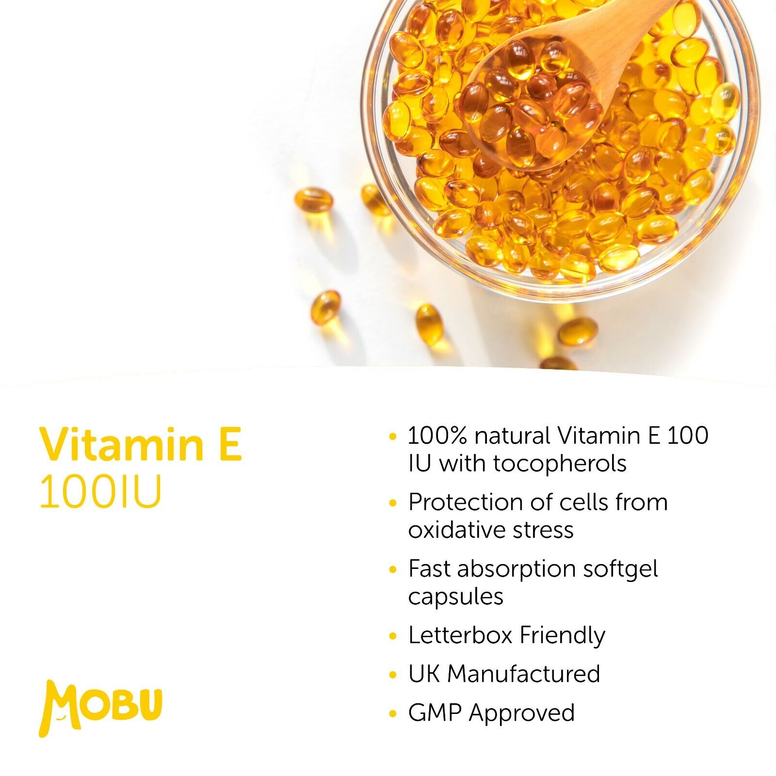 Natural Vitamin E 100IU - 120 Antioxidant Capsules