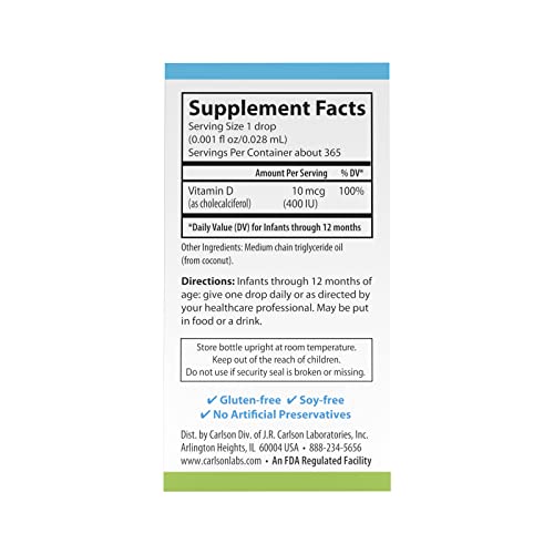Carlson Baby's Super Daily D3 Liquid Drops 400 IU