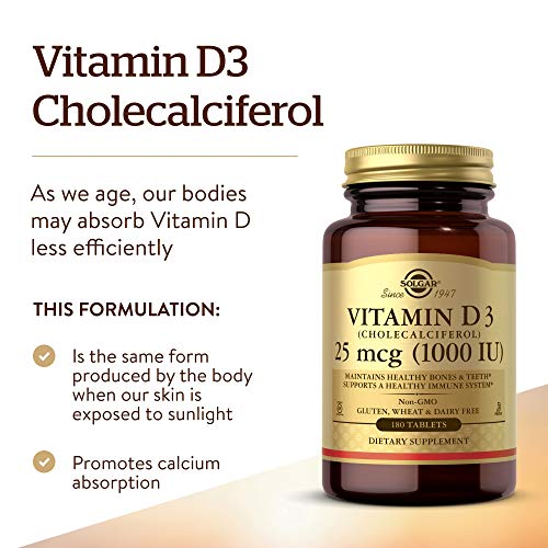 Solgar Vitamin D3 1000 IU - 180 Tablets