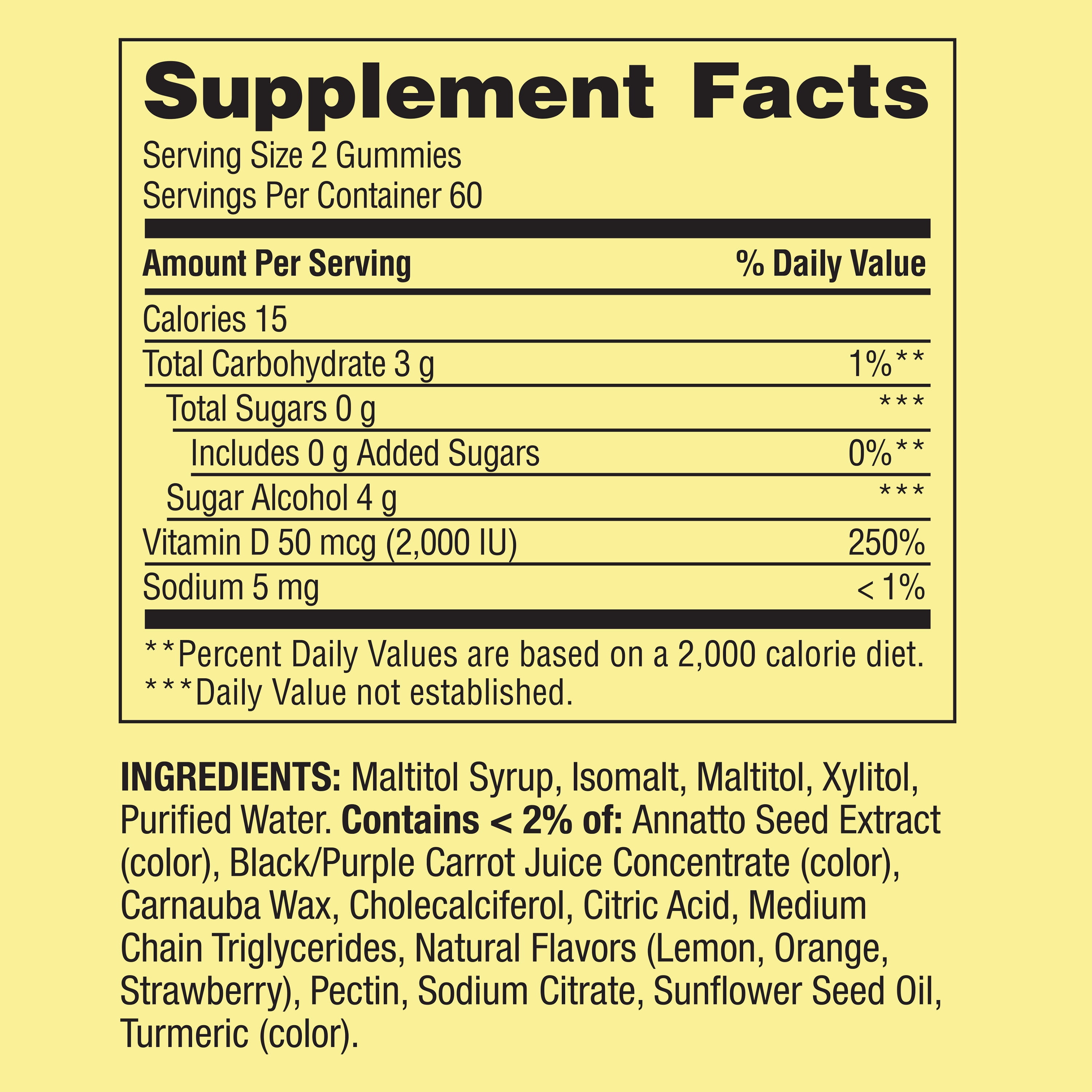 Spring Valley Sugar-Free Vitamin D Gummies, 120 Count