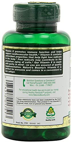 Nature's Bounty E 180mg Pure dI-Alpha Softgels