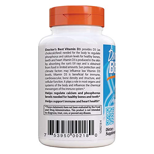 Doctor's Best Vitamin D3 5000IU, 180 Count