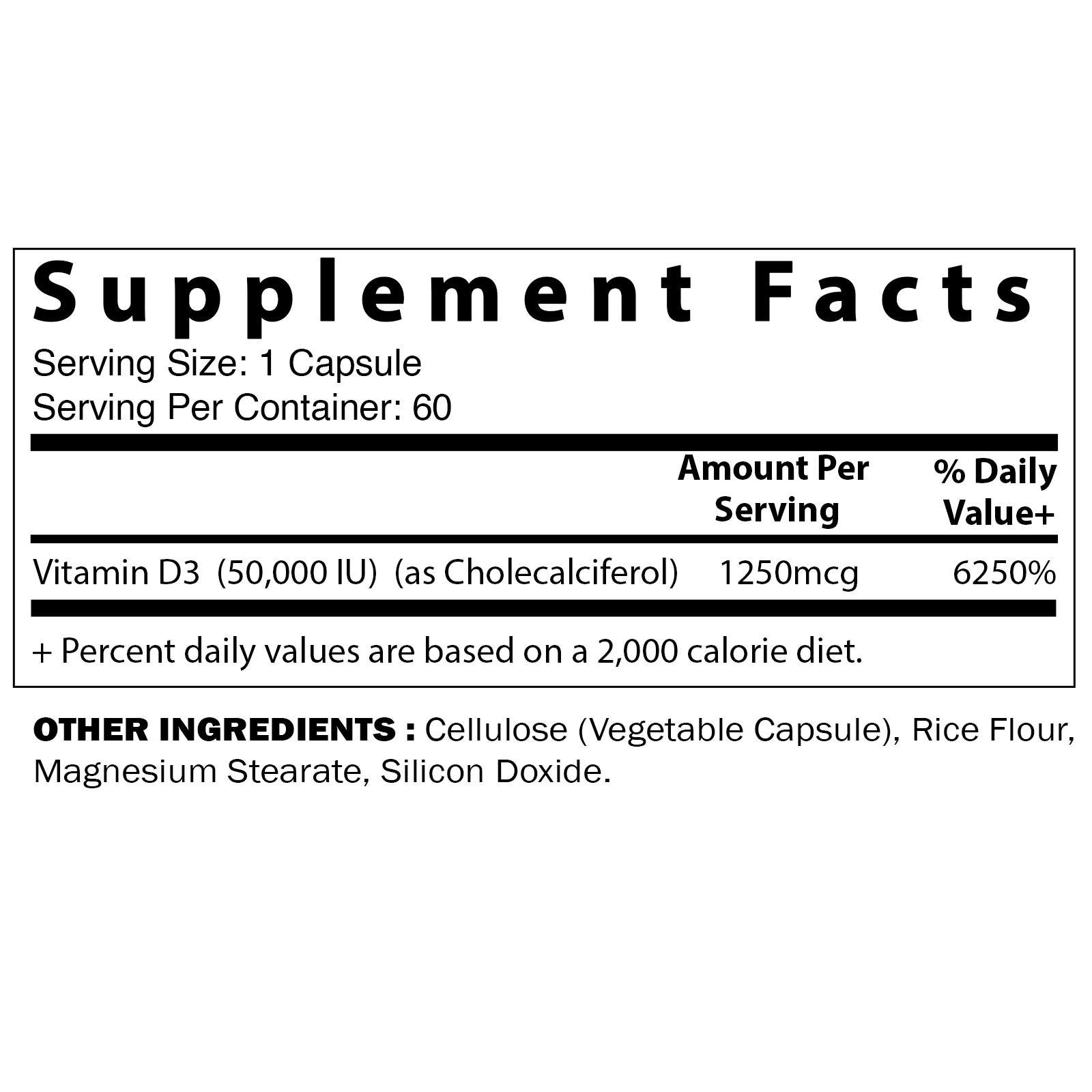 Vitamatic Vitamin D3 50,000 IU - 60 Capsules