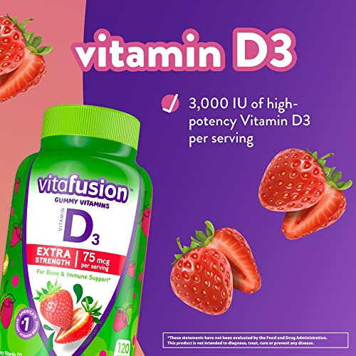 Vitafusion Extra Strength Vitamin D3 Gummies, Strawberry