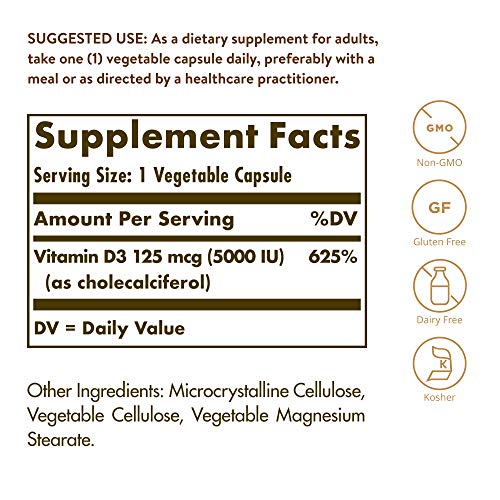 Solgar Vitamin D3 5000 IU - 120 Veg Capsules
