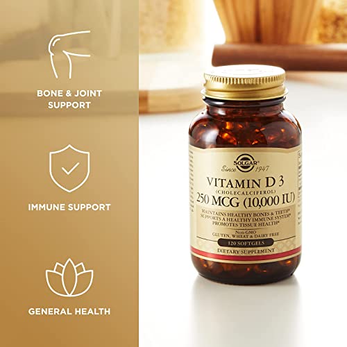 Solgar Vitamin D3 10,000 IU Softgels, 120 Count