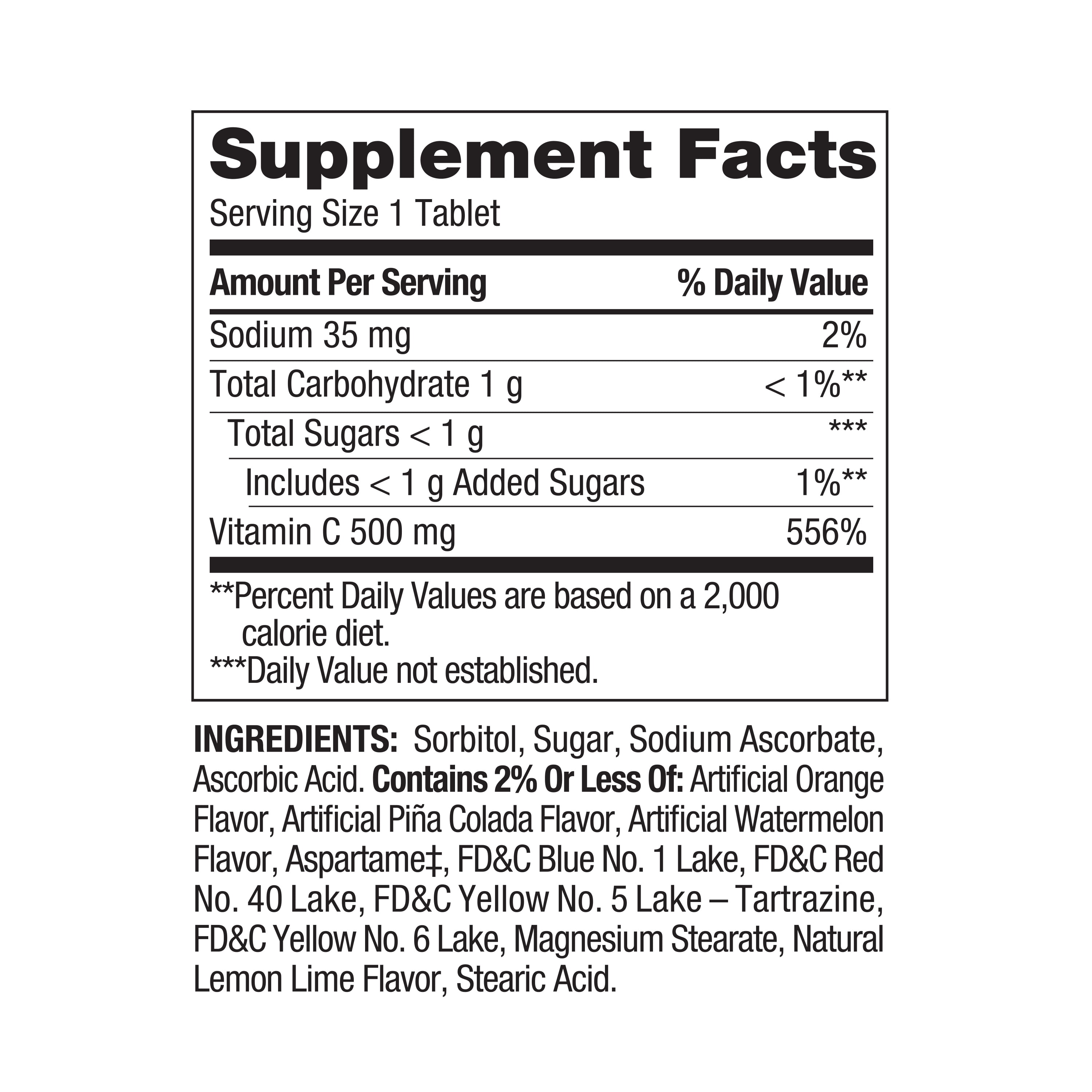 Spring Valley 500 mg Vitamin C Chewable Tablets