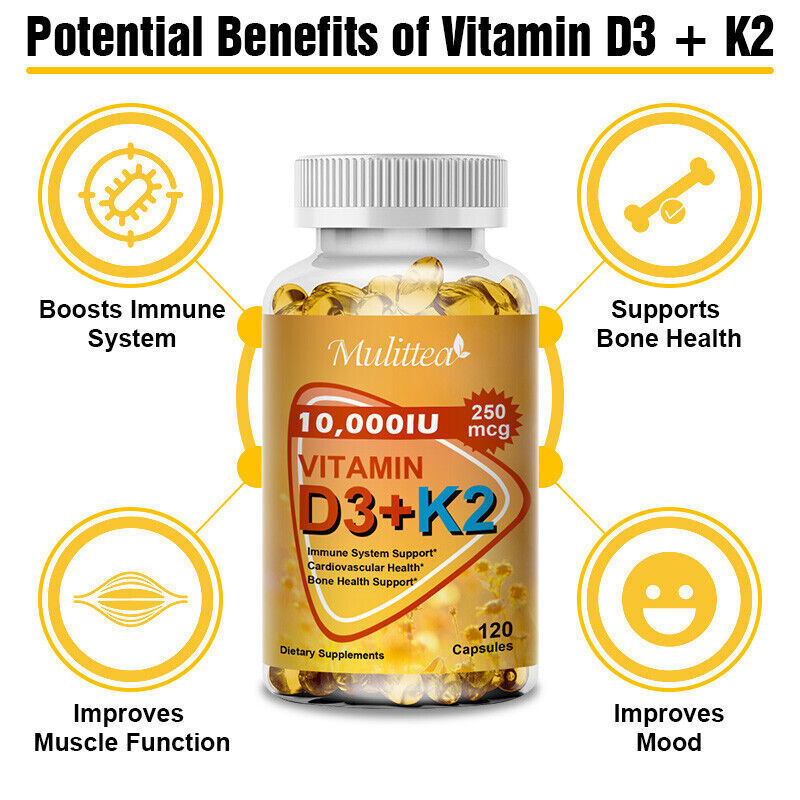 Vitamin K2 & D3 10000 IU Capsules with BioPerine
