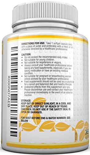 Vitamin D3 Softgels – Year Supply, Easy to Swallow
