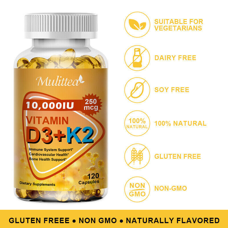 Vitamin K2 & D3 10000 IU Capsules with BioPerine