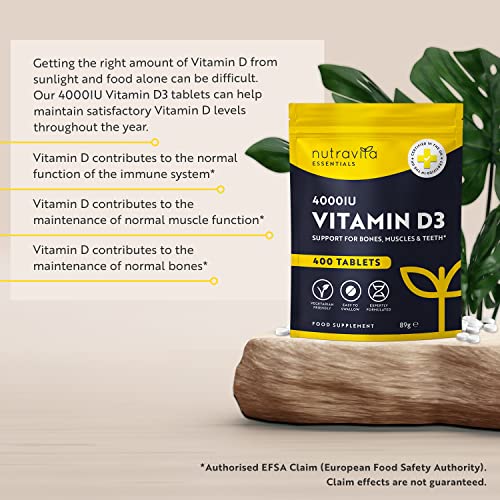 Vegetarian Vitamin D3 4000 IU Tablets - 400 Count