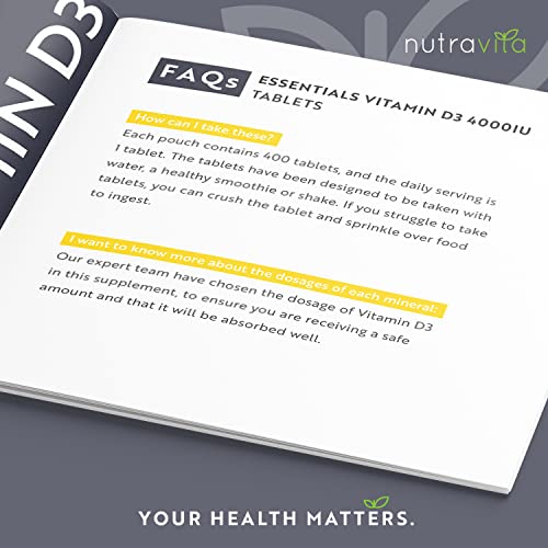 Vegetarian Vitamin D3 4000 IU Tablets - 400 Count