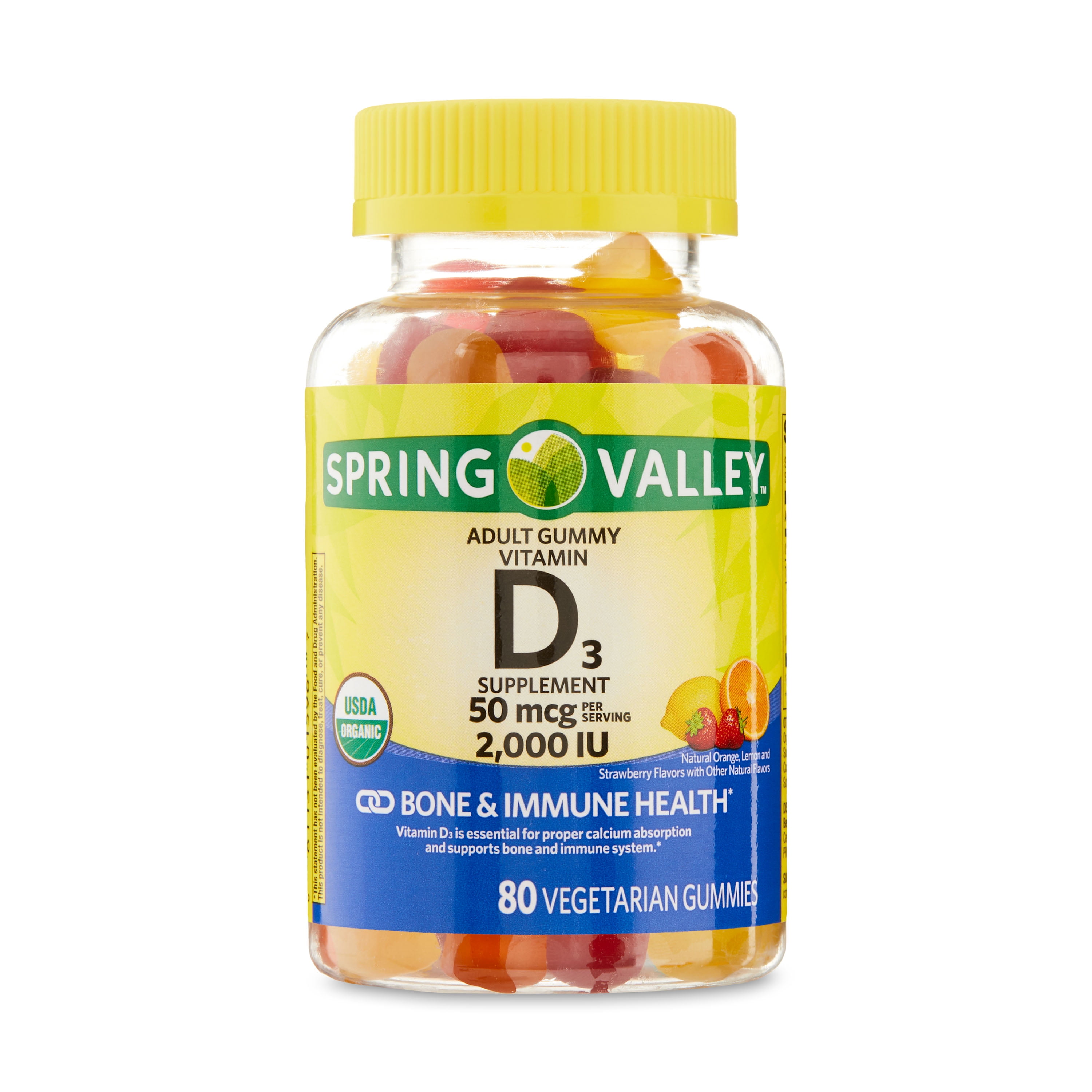 Spring Valley Vitamin D3 Gummies, 2000 IU, 80 Count