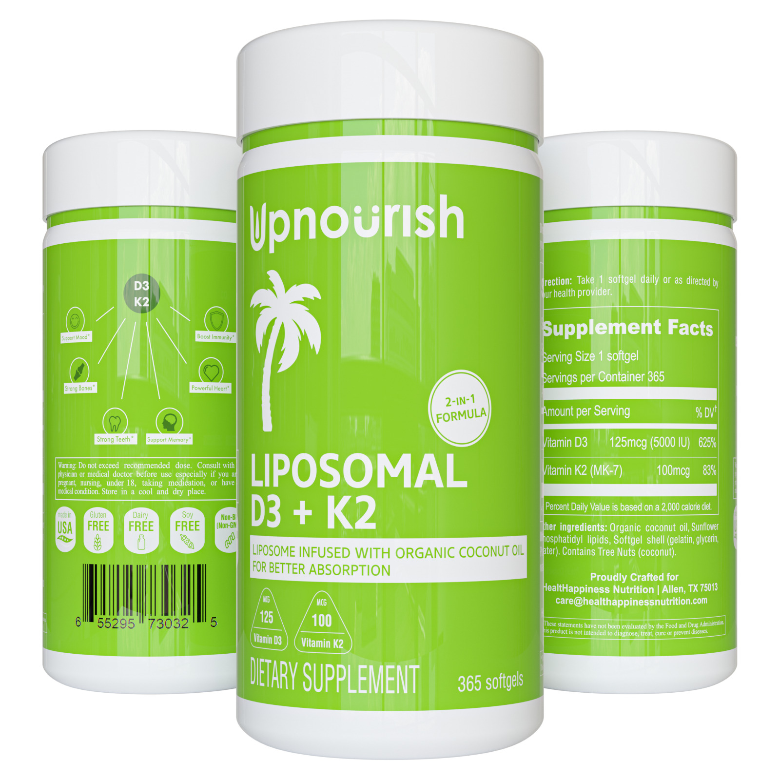 Liposomal Vitamin D3 5000 IU with K2 MK7
