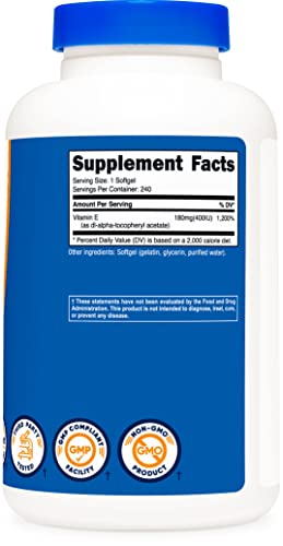 Nutricost Vitamin E 400 IU Softgel Capsules