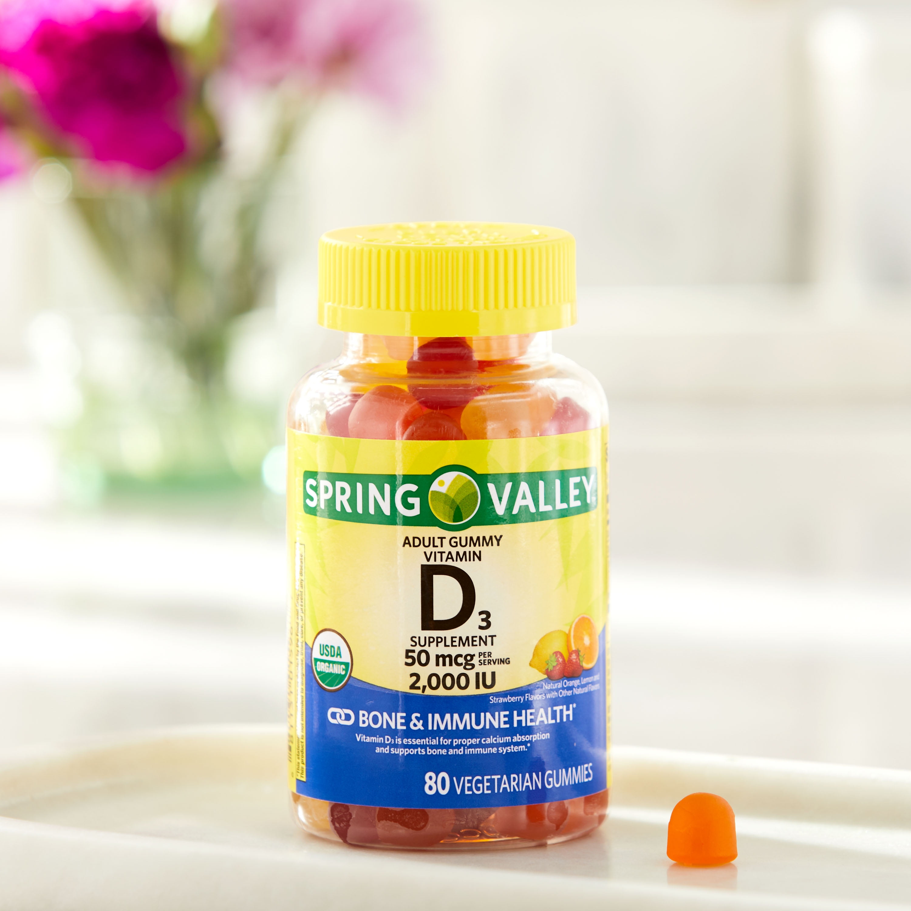 Spring Valley Vitamin D3 Gummies, 2000 IU, 80 Count