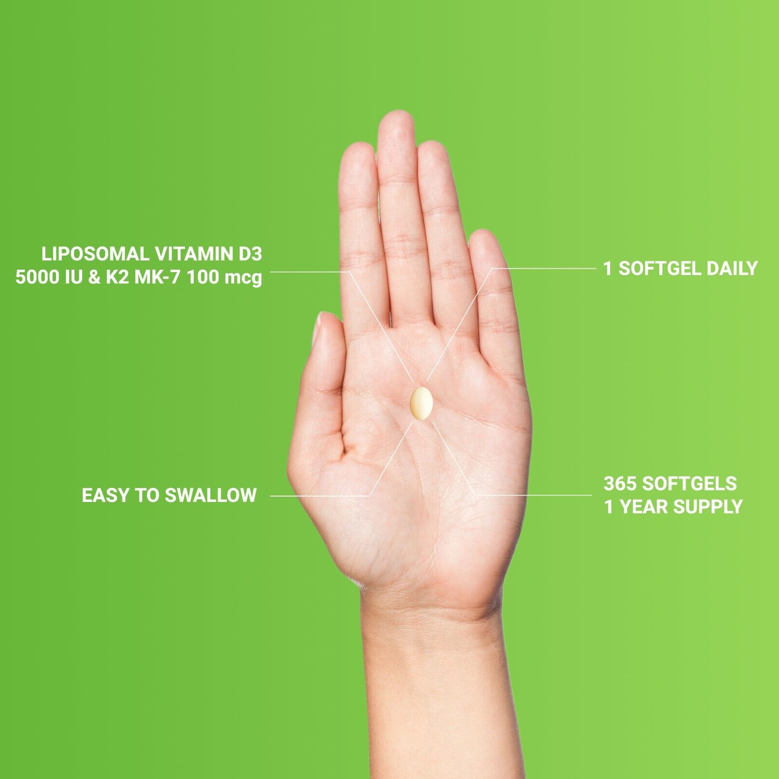 Liposomal Vitamin D3 5000 IU with K2 MK7