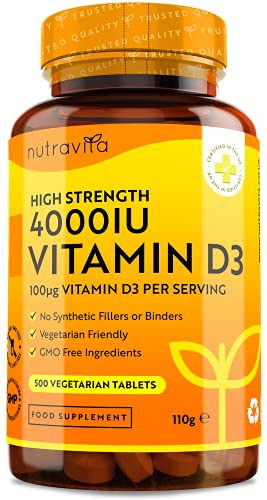 High Strength Vitamin D3 4000 IU - 500 Tablets