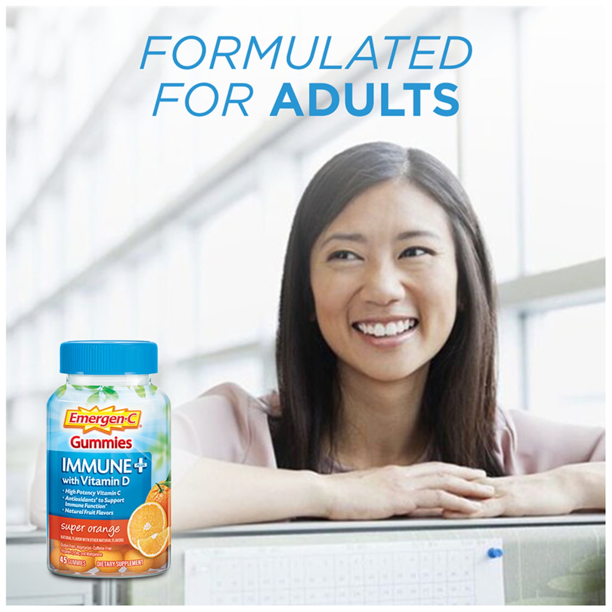 Emergen-C Immune+ Gummies, Vitamin D & C, 45 Count