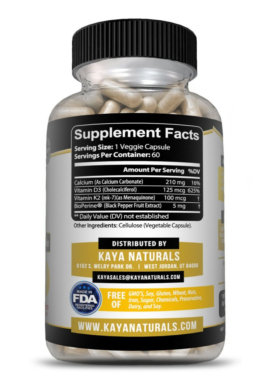 Vitamin K2 MK7 and D3 5000 IU Capsules