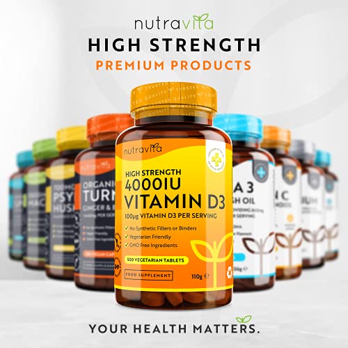High Strength Vitamin D3 4000 IU - 500 Tablets