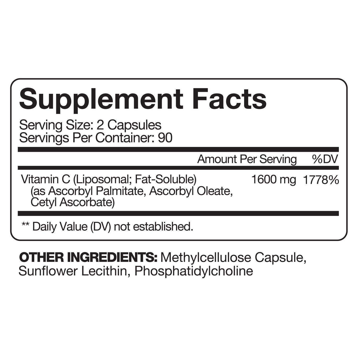 Liposomal Vitamin C 1600mg - Immune Support Capsules