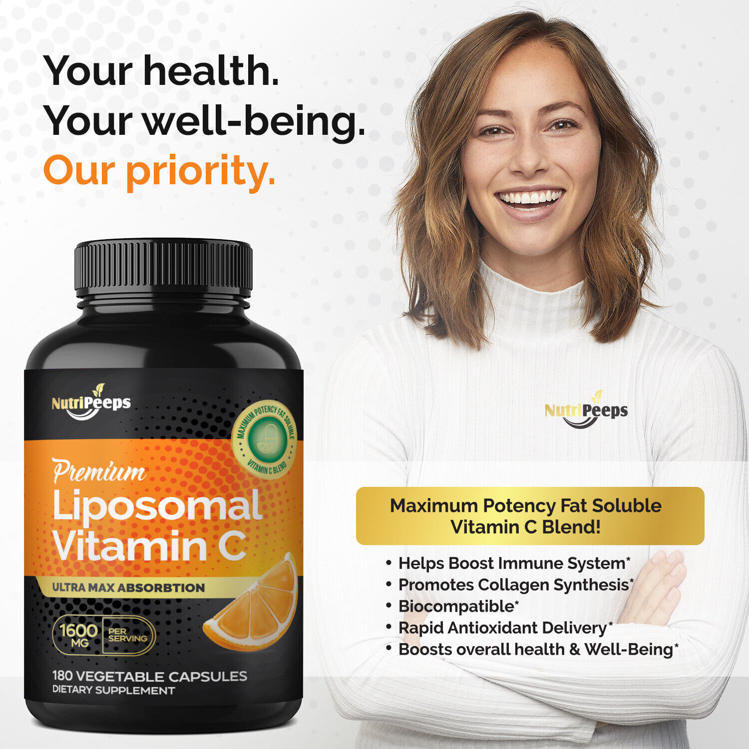 Liposomal Vitamin C 1600mg - Immune Support Capsules