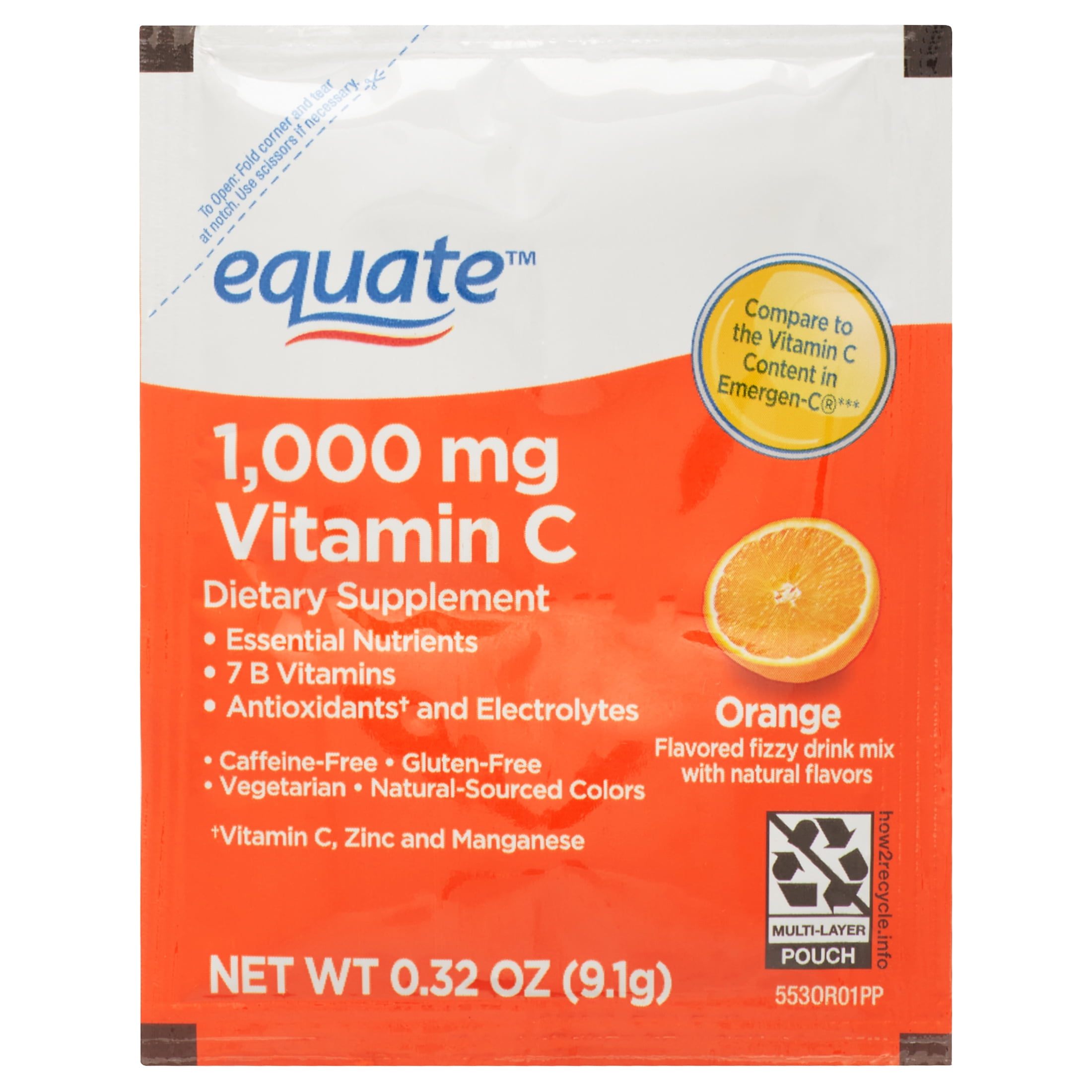 Equate 1000 mg Vitamin C Powder, Orange Flavor
