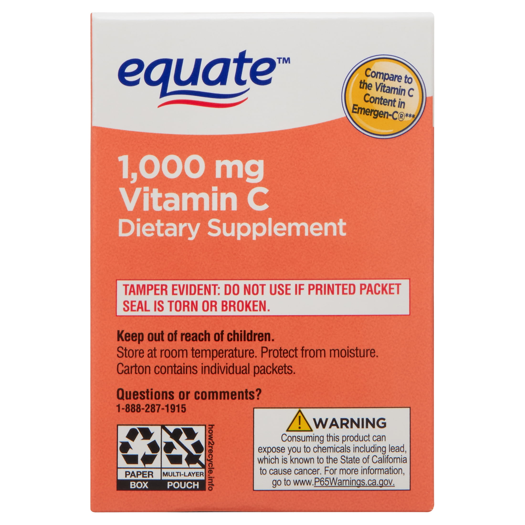 Equate 1000 mg Vitamin C Powder, Orange Flavor