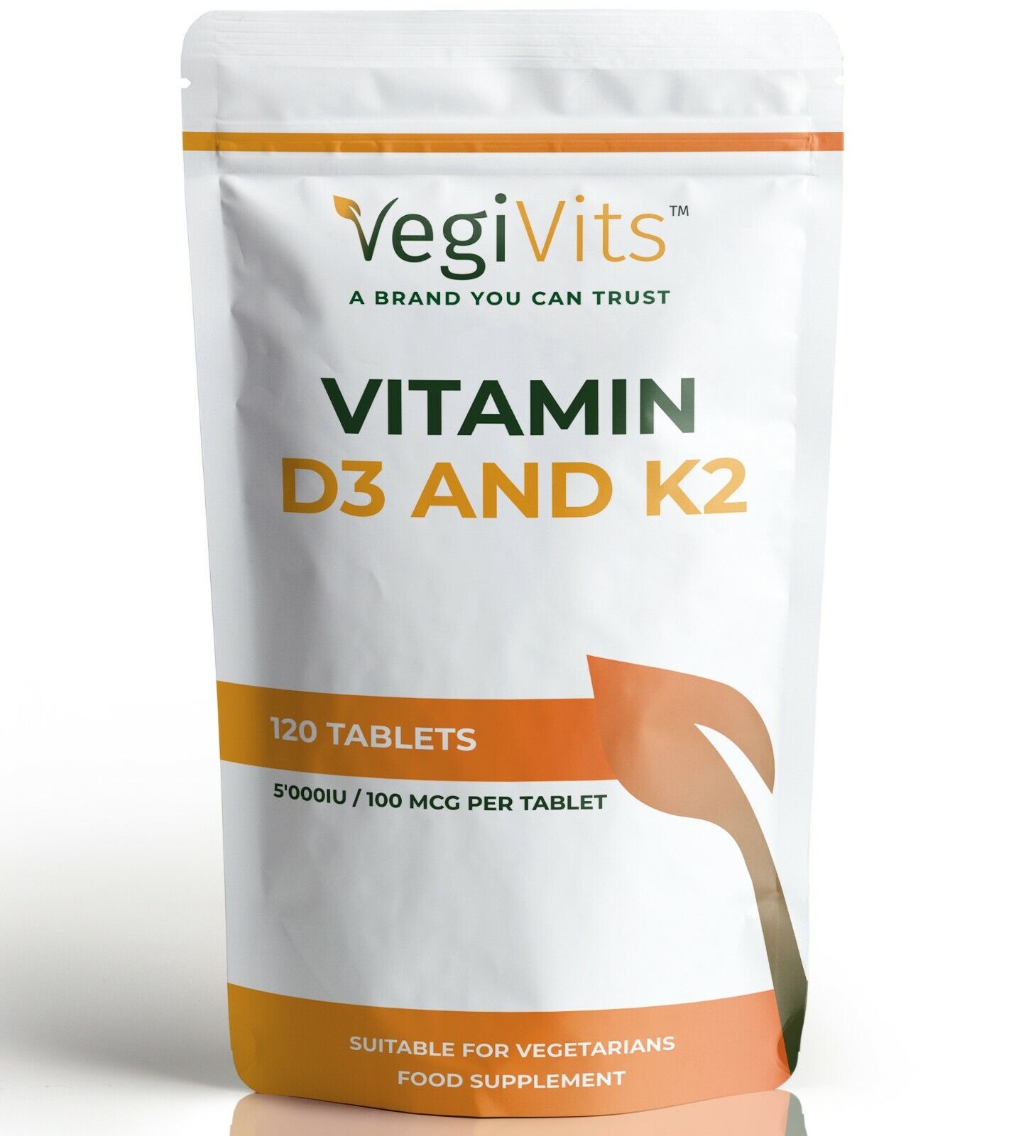 Vitamin D3 K2 5000IU 100mcg - 120 Tablets