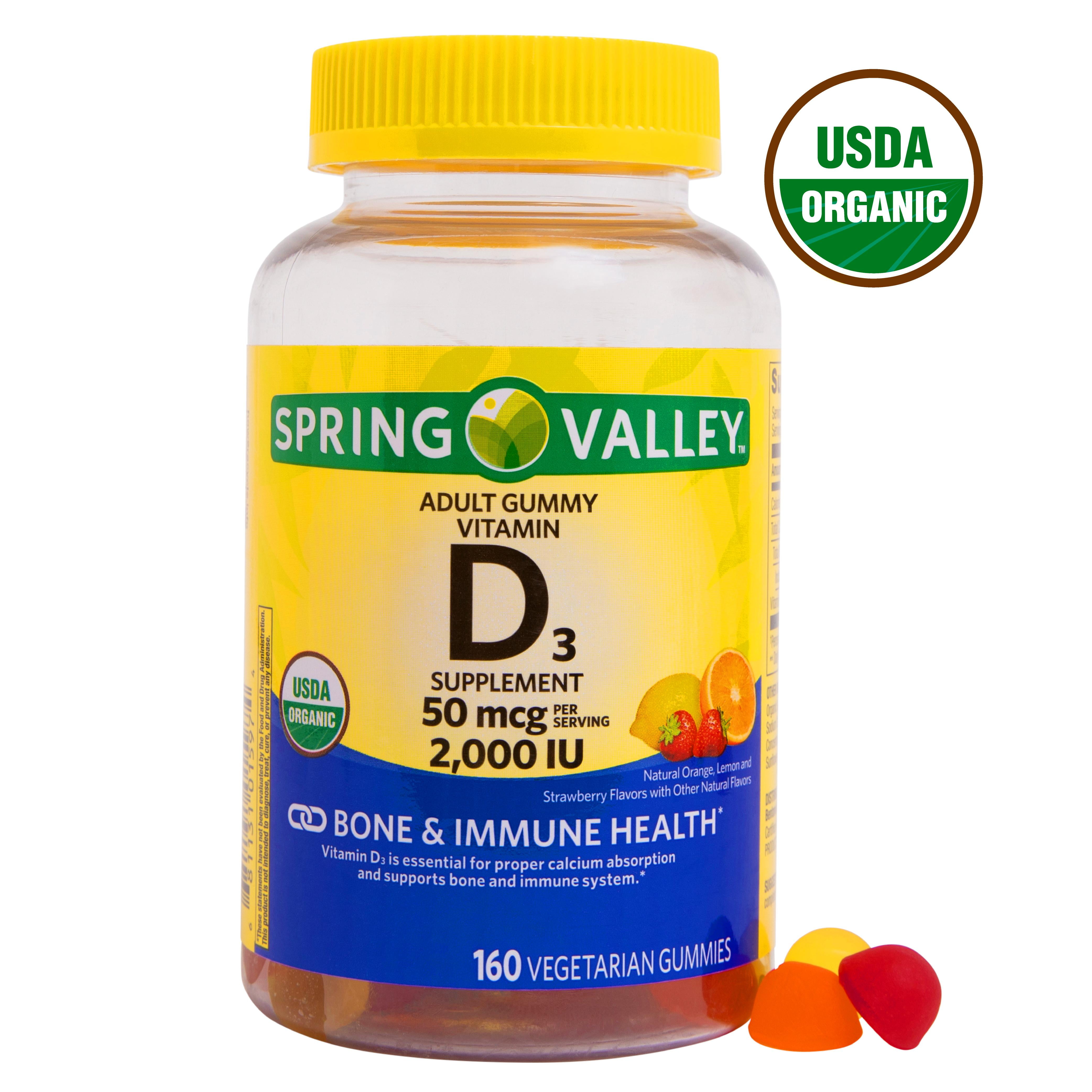 Spring Valley Organic Vitamin D3 Vegetarian Gummies 160 Count