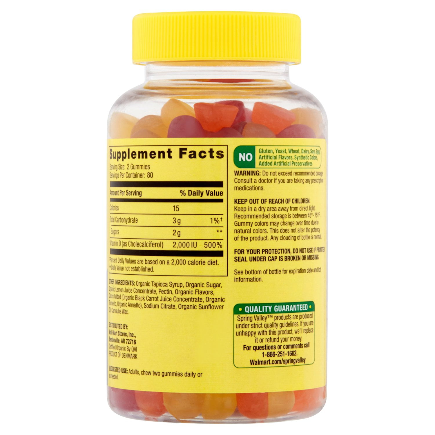 Spring Valley Organic Vitamin D3 Vegetarian Gummies 160 Count