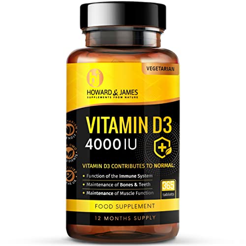 Vitamin D3 4000 IU Vegetarian Tablets - 365 Count