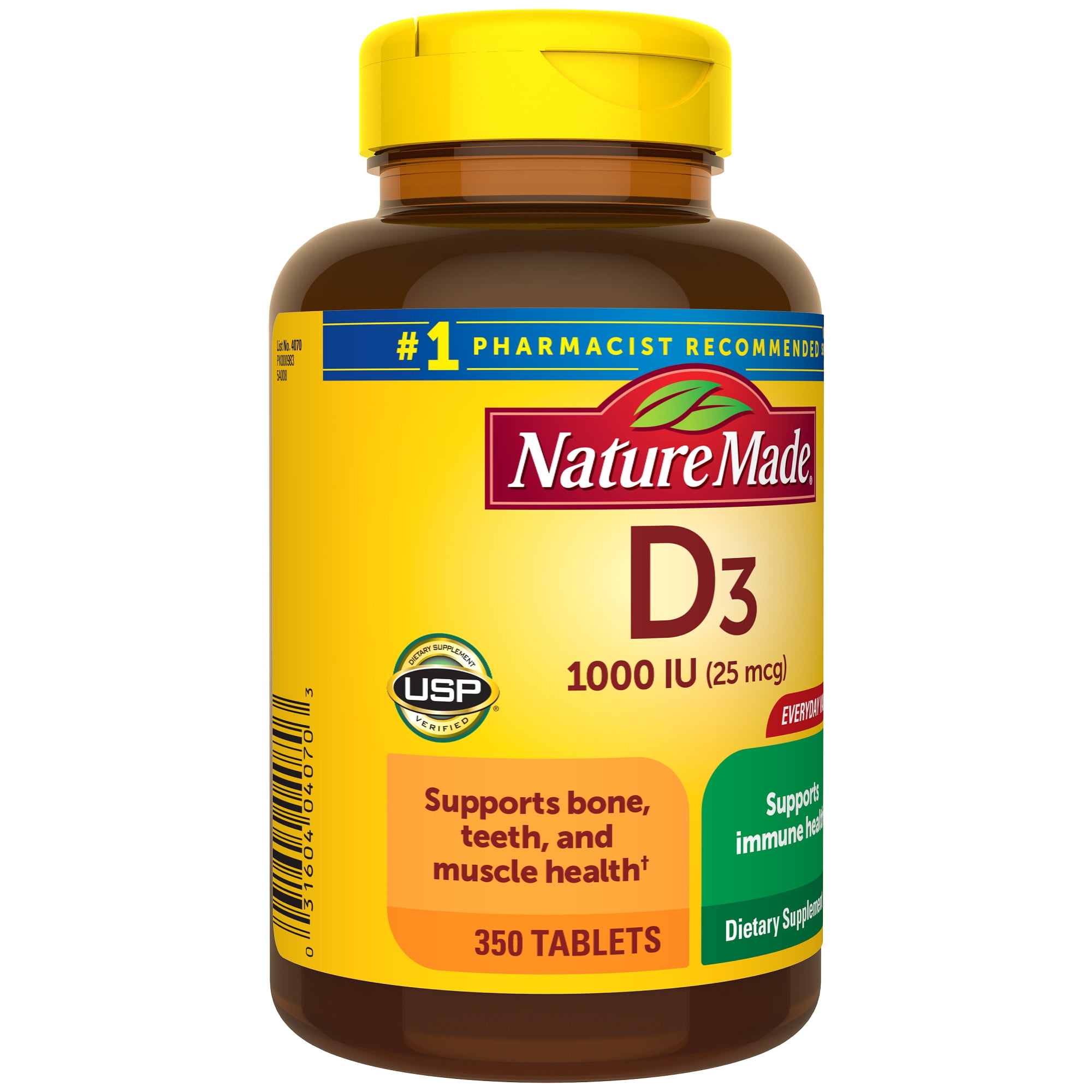 Nature Made Vitamin D3 Tablets for Bone Support