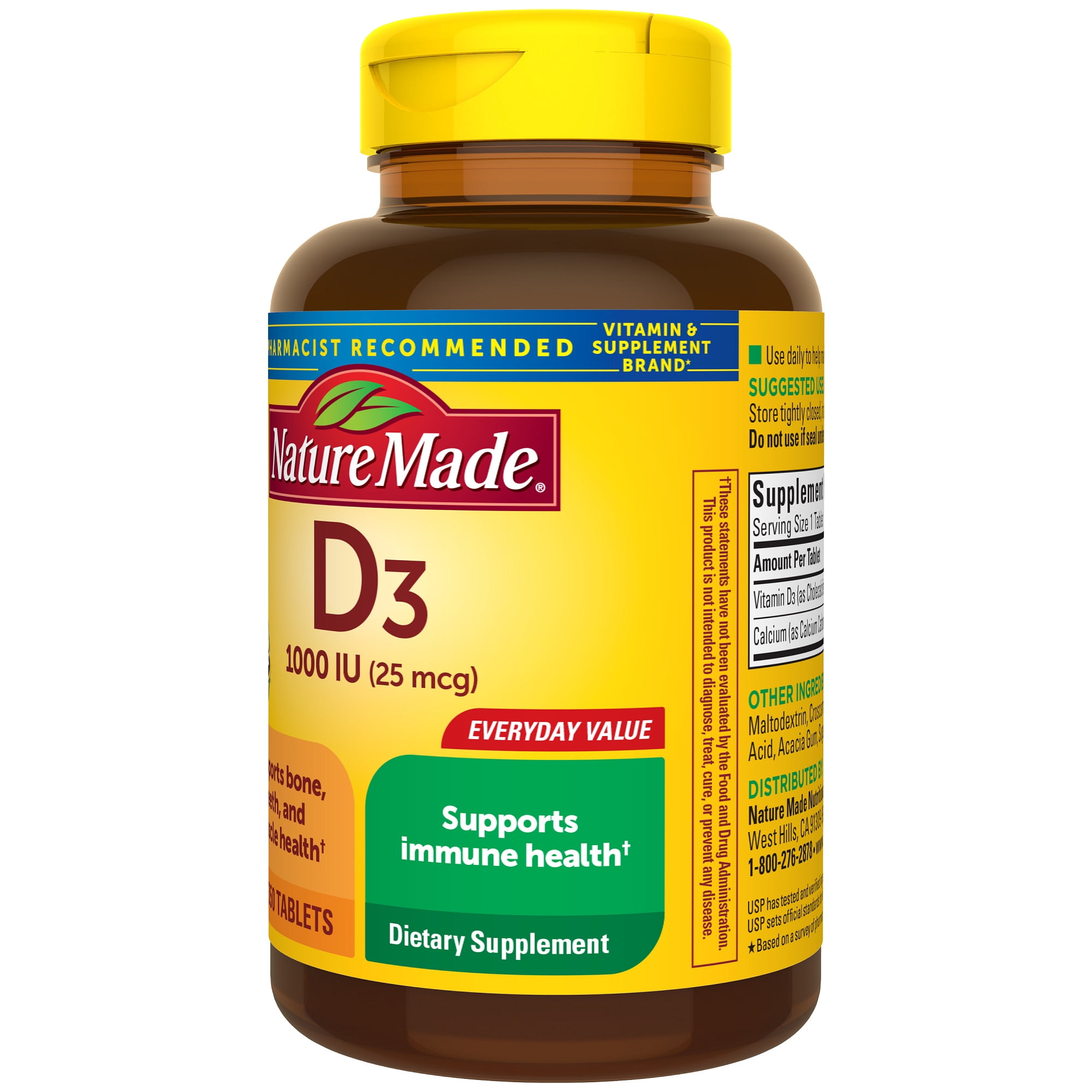 Nature Made Vitamin D3 Tablets for Bone Support