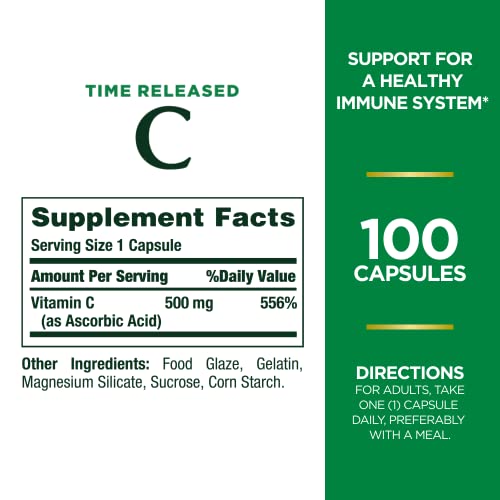 Nature's Bounty Vitamin C, 500mg Immune Support Capsules