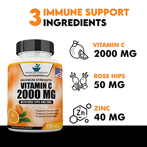 Vitamin C 2000mg with Zinc & Rose Hips