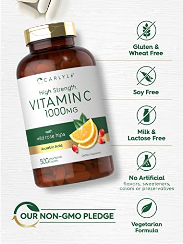 Carlyle Vitamin C 1000mg Vegetarian Caplets, 500 Count