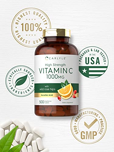 Carlyle Vitamin C 1000mg Vegetarian Caplets, 500 Count
