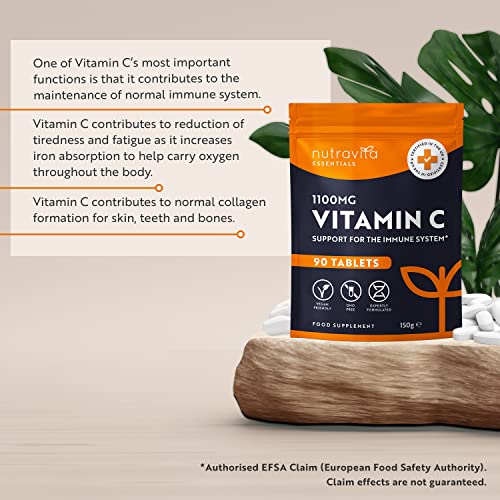 High Strength Vegan Vitamin C Tablets 1100mg