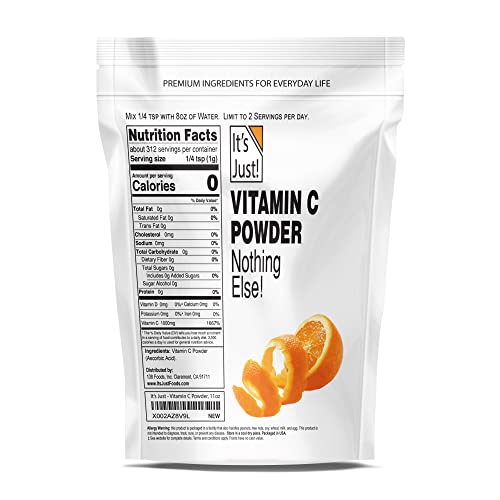 Vitamin C Powder, Food Grade, Non-GMO, 11oz