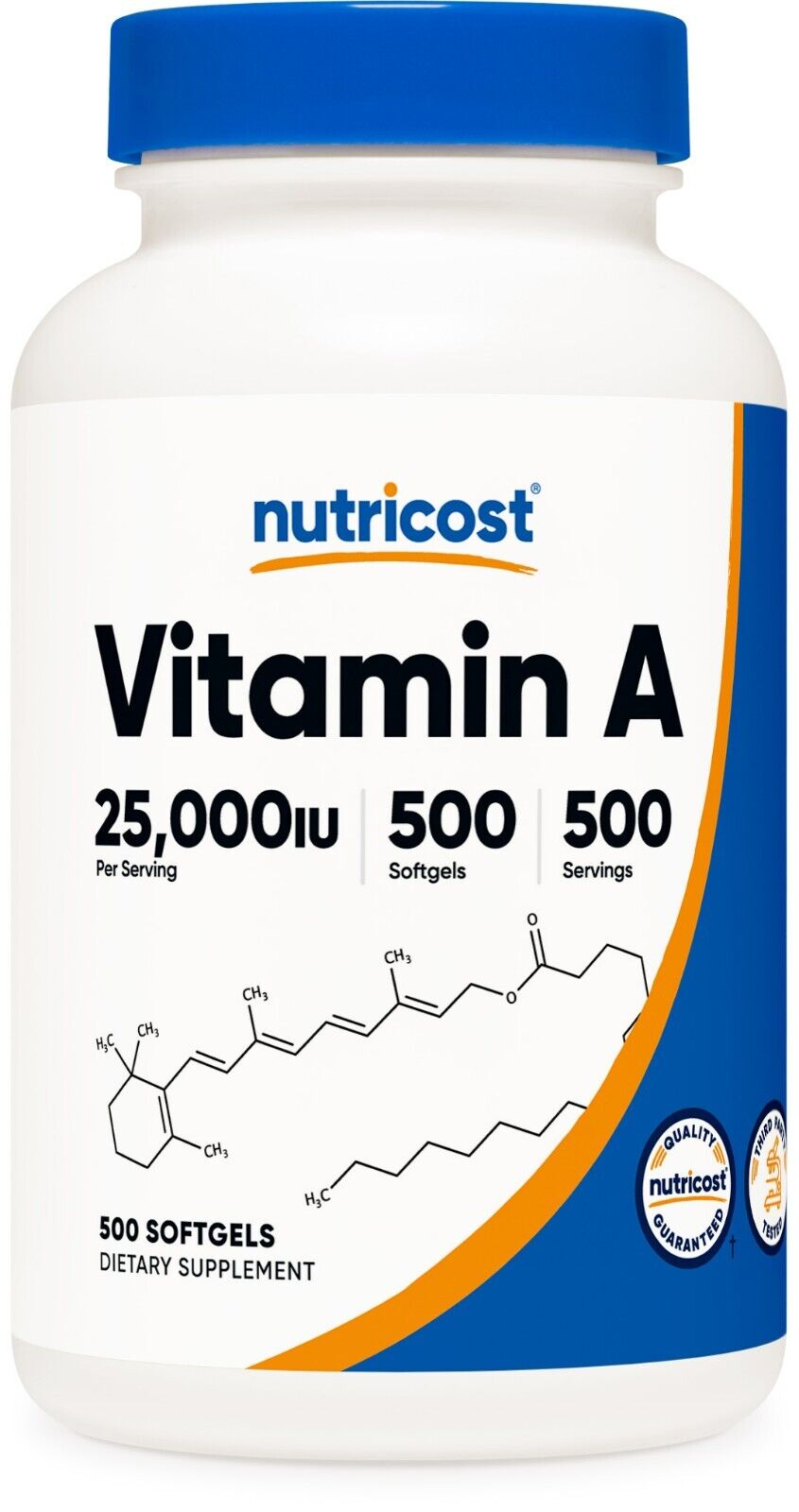 Nutricost Vitamin A 25000 IU Softgels, 500 Count
